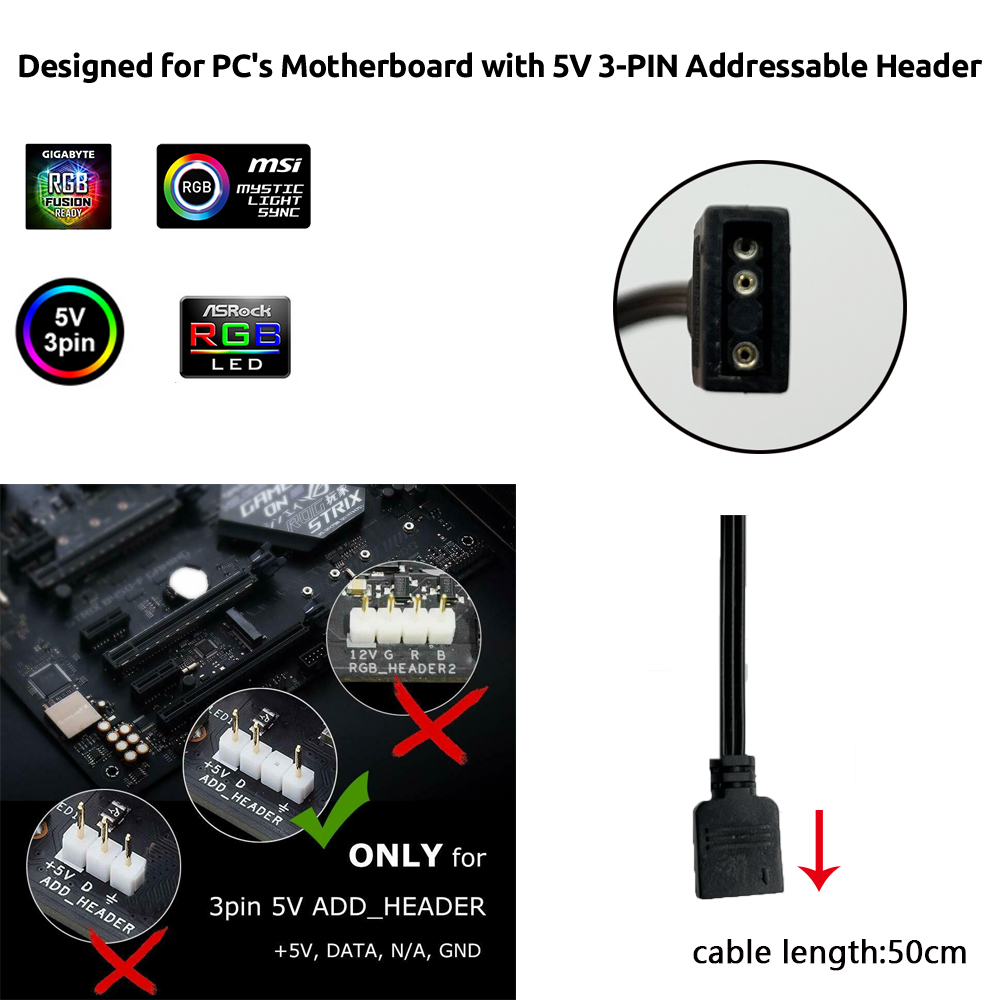 Connecteur 3 broches ARGB 5V p - Diy Electronics Case avis et prix
